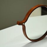 Rosewood hand mirror by Hans-Agne Jakobsson made in Markaryd, 1950s Sweden.