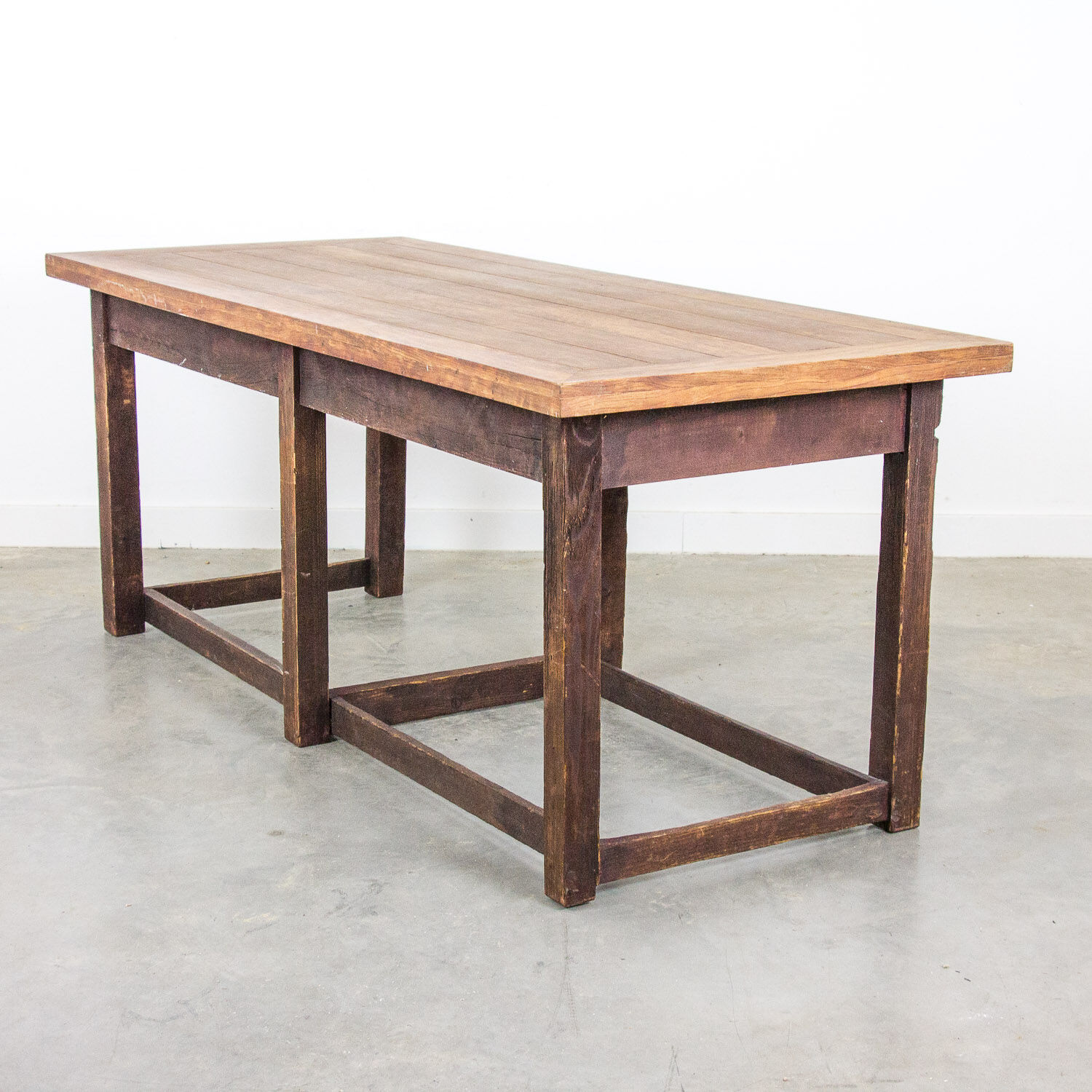 Vintage wooden table factory desk