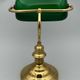 Banker's lamp in brass lampshade in green glass desk