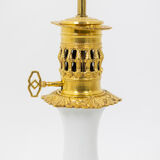 Pair of white and bronze porcelain lamps, circa 1880