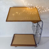 Desserte vintage l'adap-table acier bois chrome formica