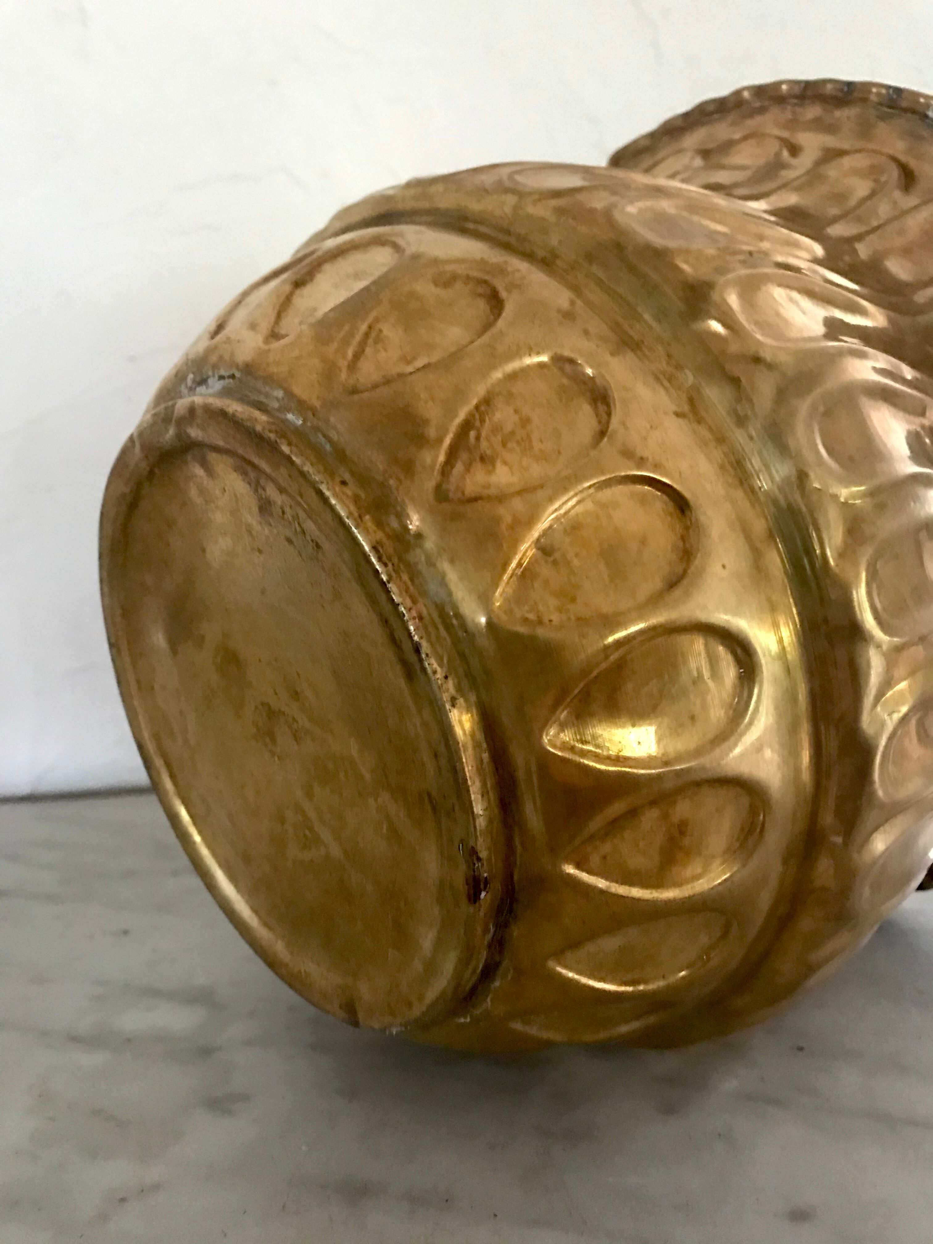 Vintage brass pot cover