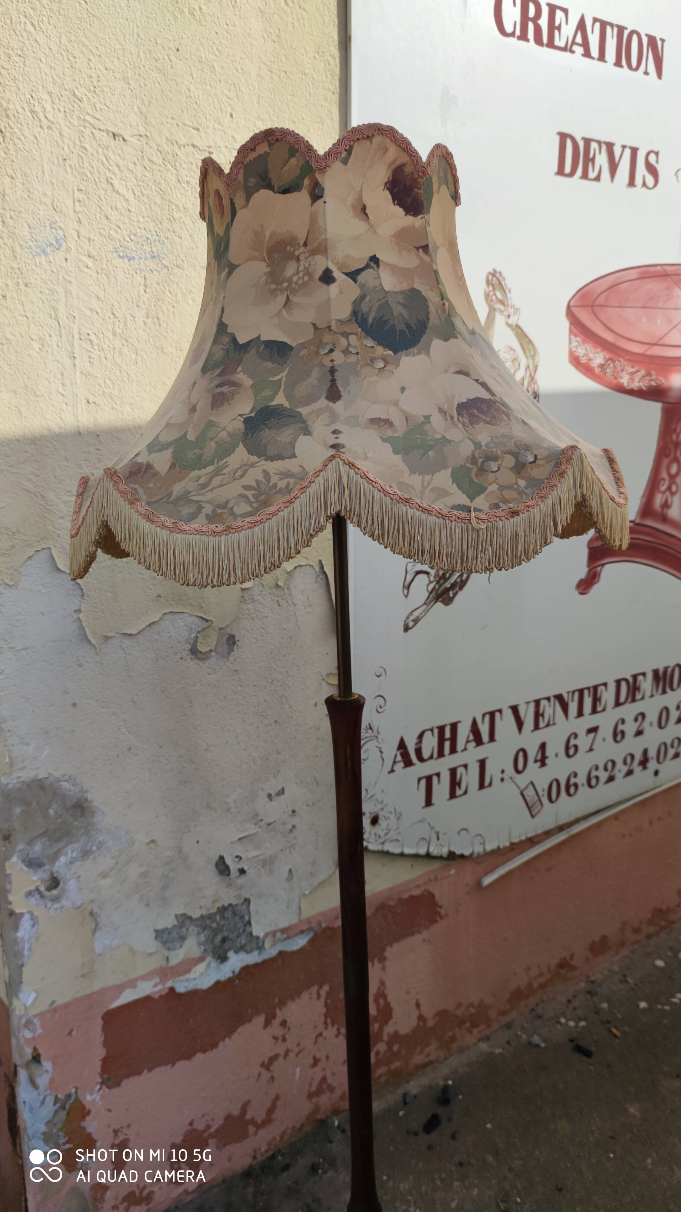 Teak and bronze floor lamp, circa 1960