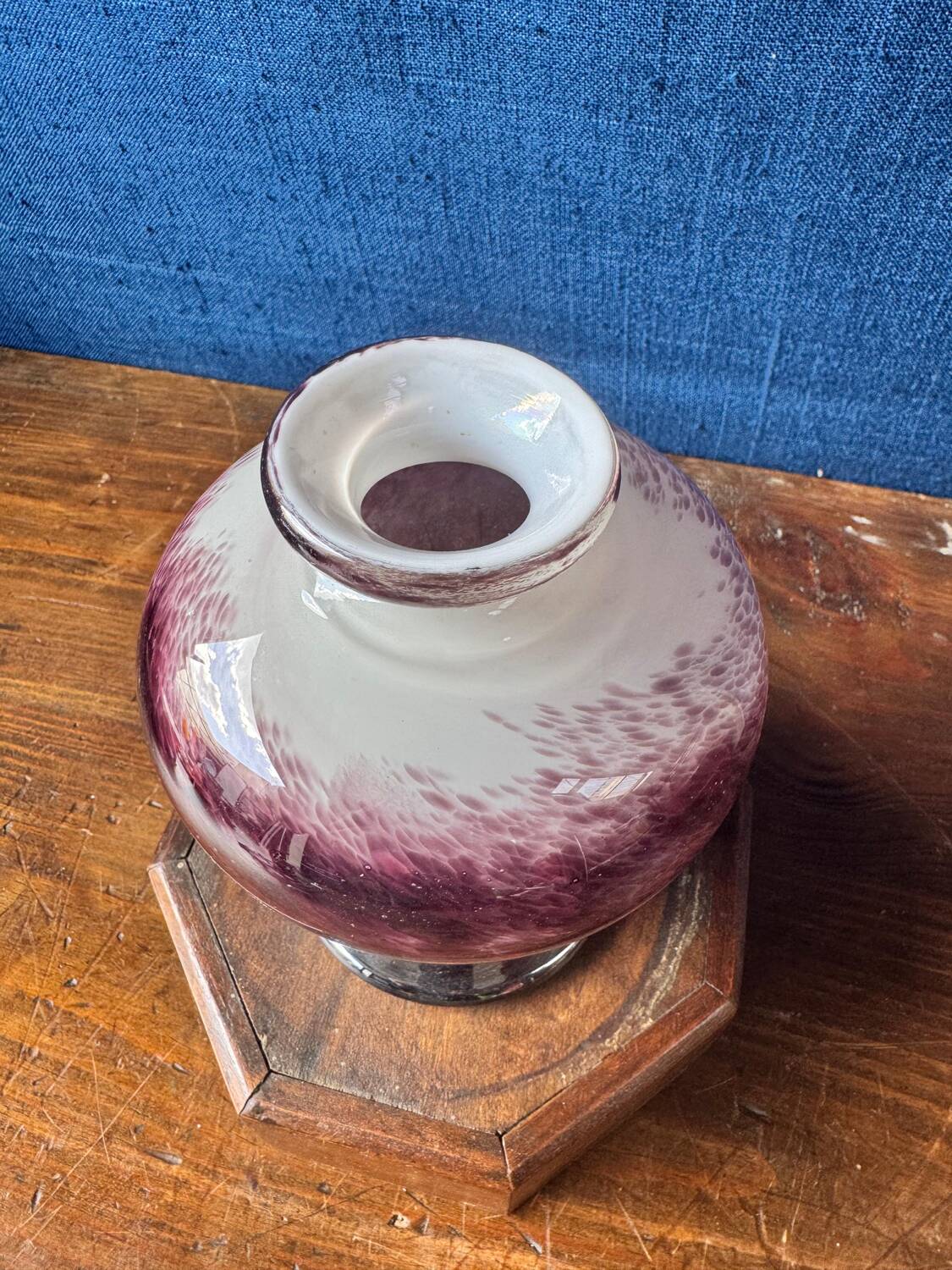 Round blown glass vase from Biot by Jean-Claude Novaro