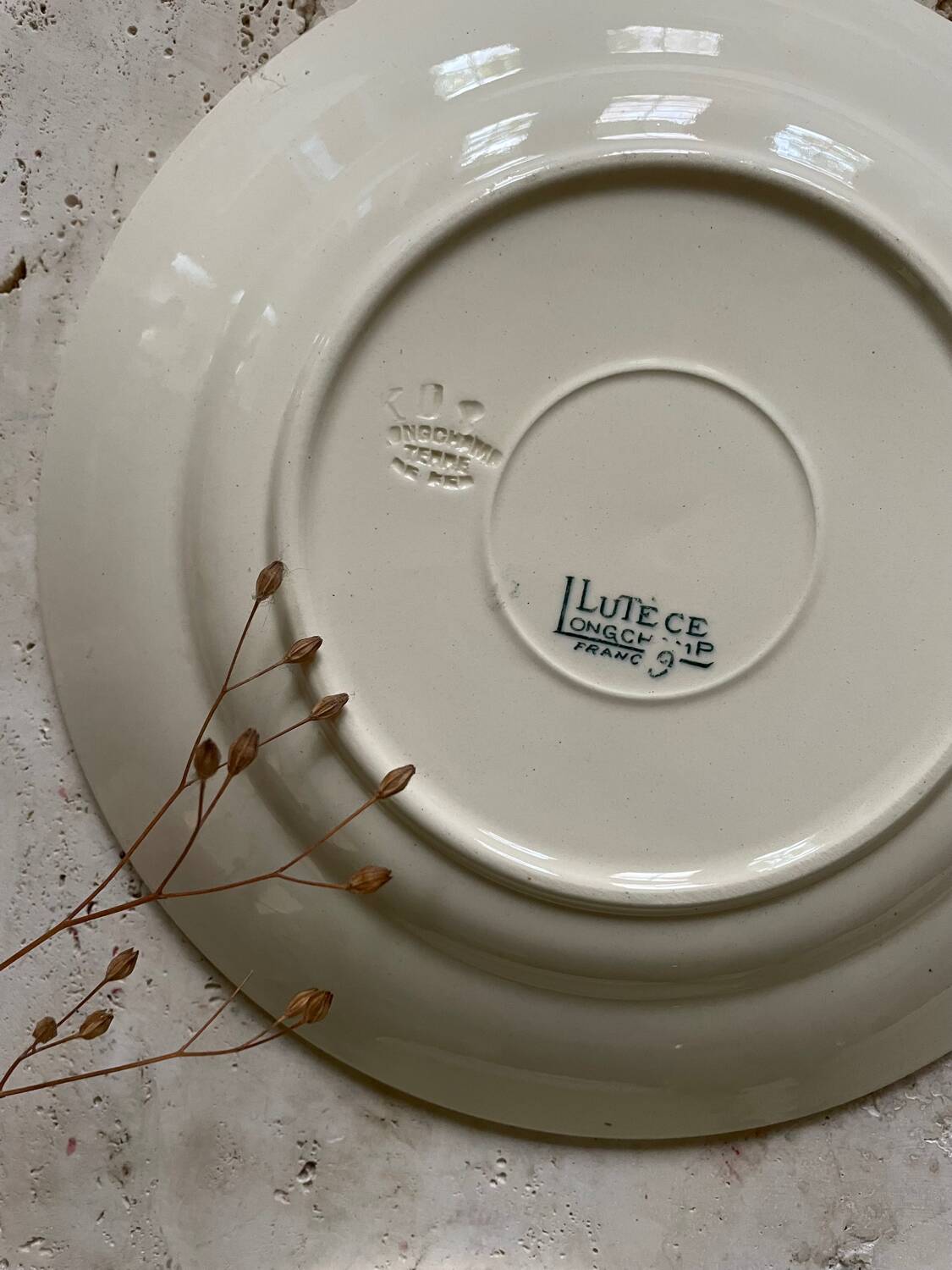 6 Lutèce Longchamp flat plates old iron earth