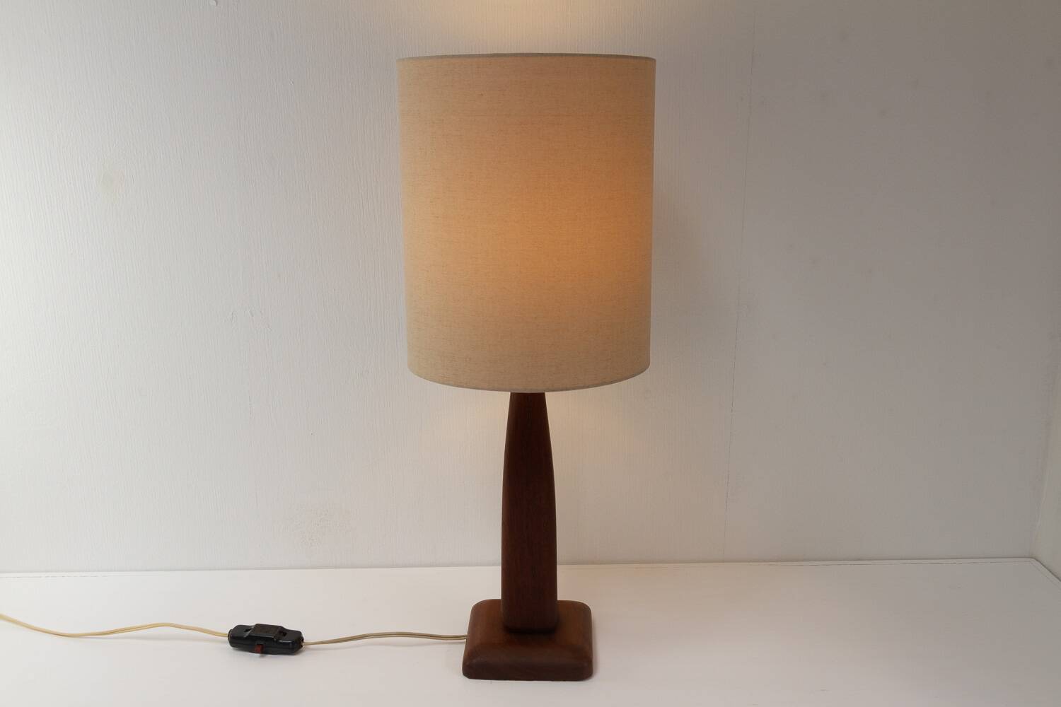 Vintage Danish Teak Table Lamp, 1960s