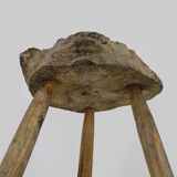 Old wooden tripod stool, 1960s