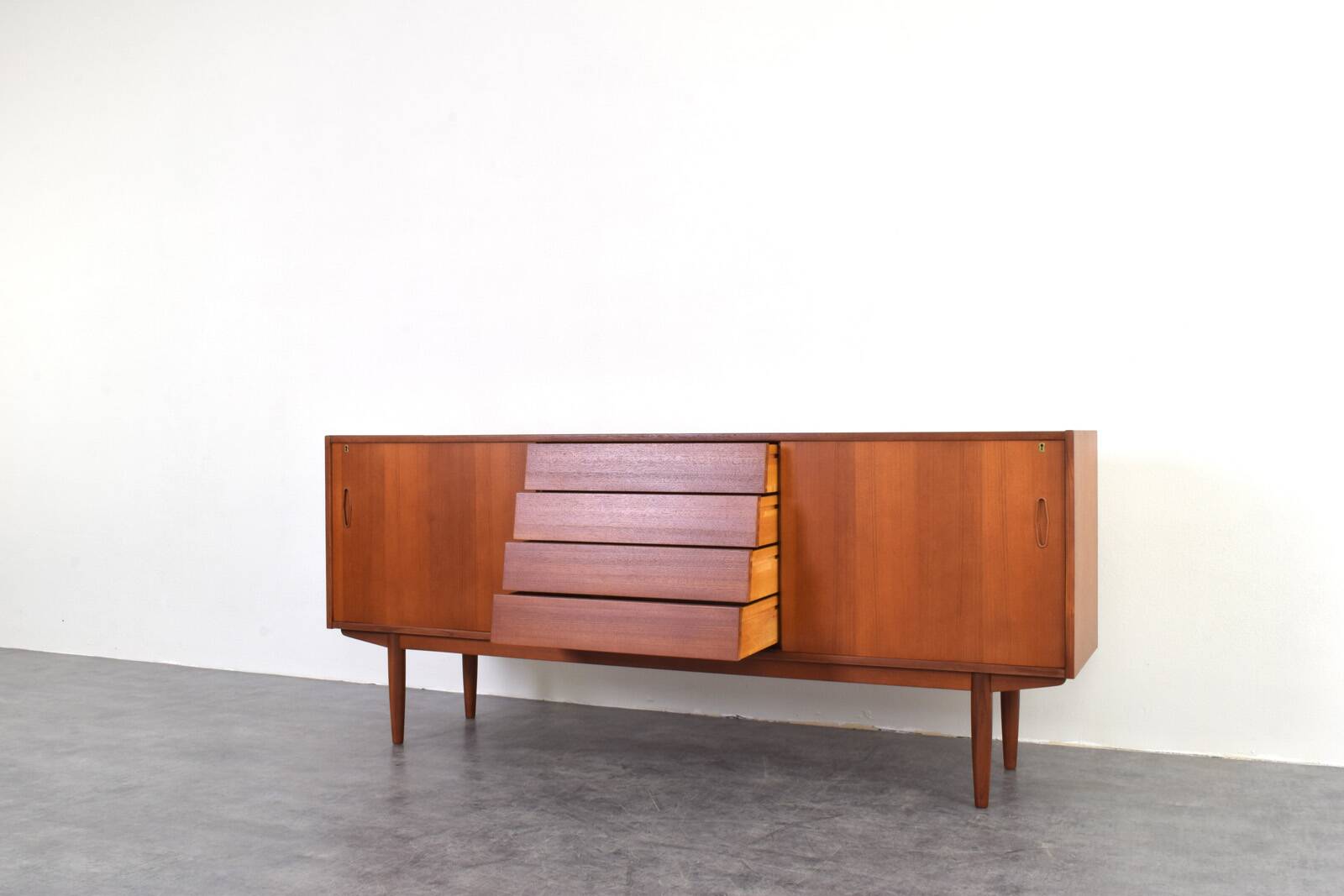 Mid-Century Teak Scandinavian Sideboard by Nils Jonsson for P.S. Heggen