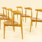 Heart dining set, designed by Hans Wegner for Fitz Hansen,  Denmark 1960s