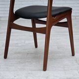 1960s, set of 4 reupholstered Danish dining chairs, design by Erik Buck.