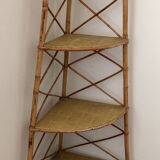 Rattan corner shelf