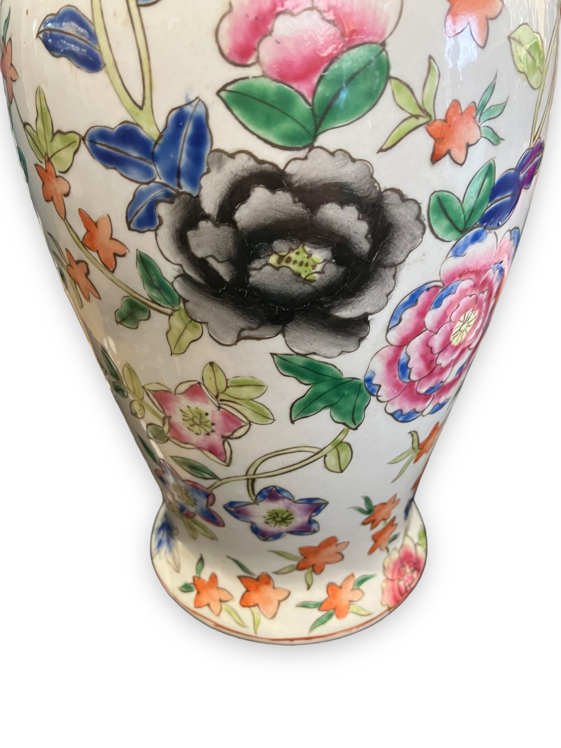 China porcelain vase painted floral decor