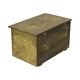 Large Repoussé Chest Coal Fireplace Brass Wood Early 20th Century