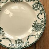 Series of 8 old flat plates Terre de Fer