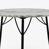 Mid-century Modern Italian Marble and Metal Round Coffee Table, 1960s