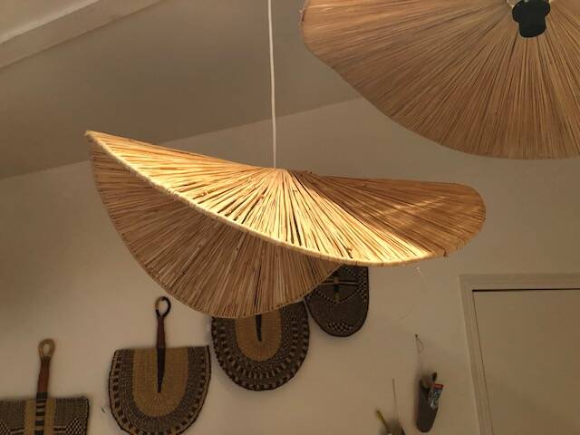 Chips pendant light in raffia 100cm