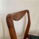 Pair of Scandinavian chairs in teak and skaï, 1965