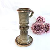 Handcrafted ceramic candle holder signed Blanot vintage France
