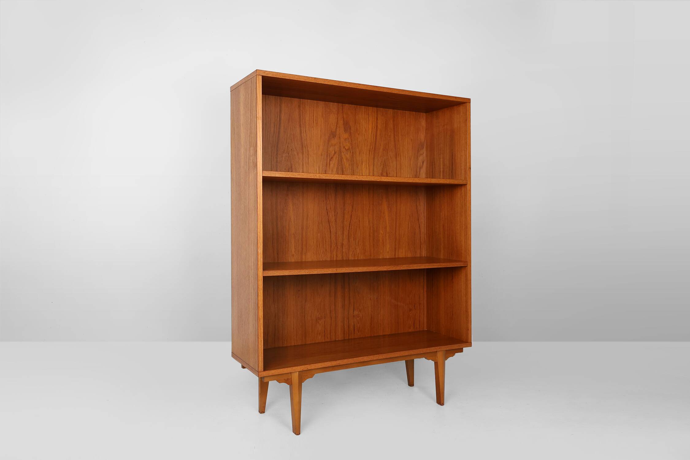 French vintage teak bookcase with 2 shelves from the 1960s