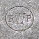 Vintage round brushed pewter tray D37cm
