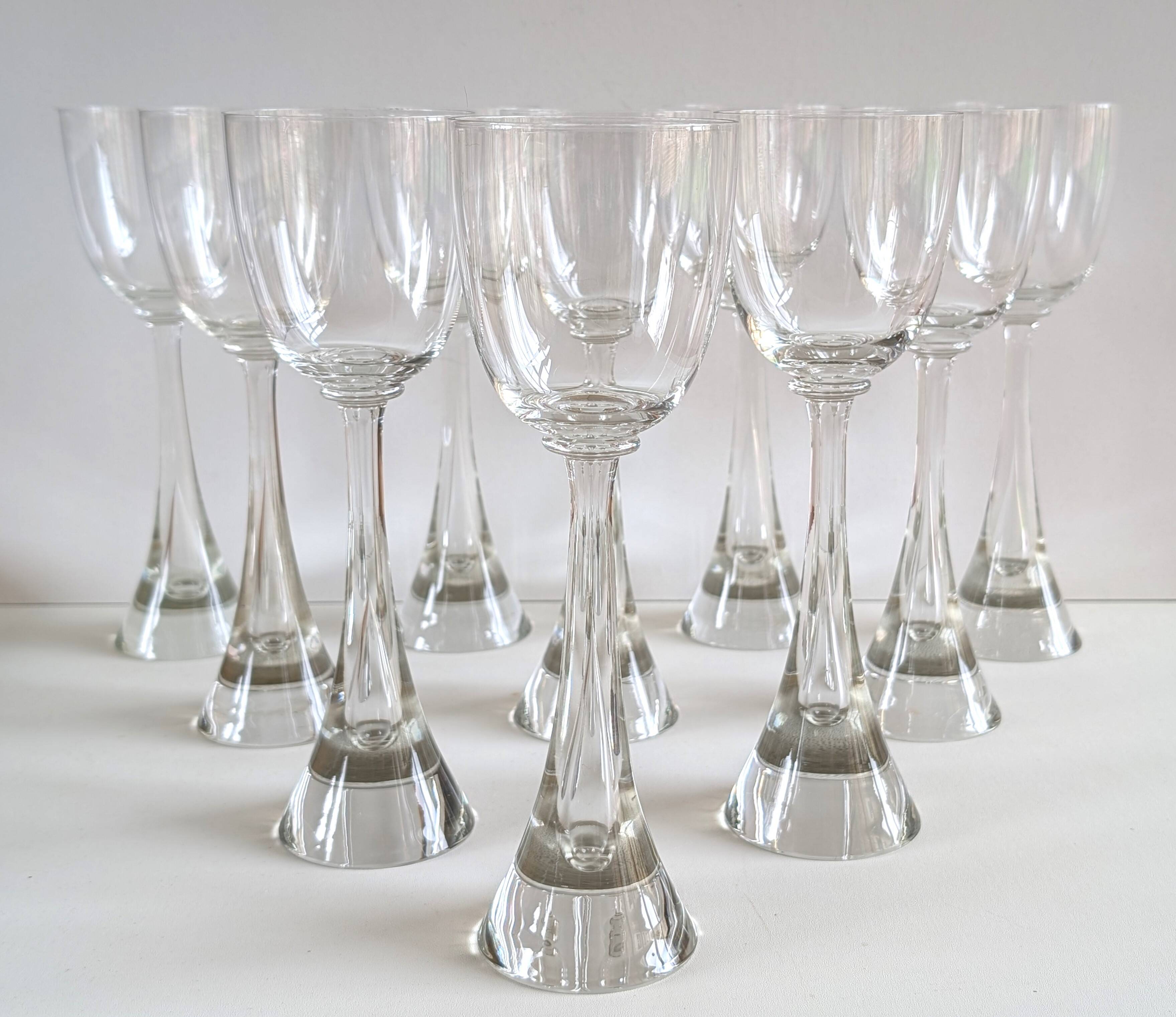 Set of 10 Flight water glasses from the 60s