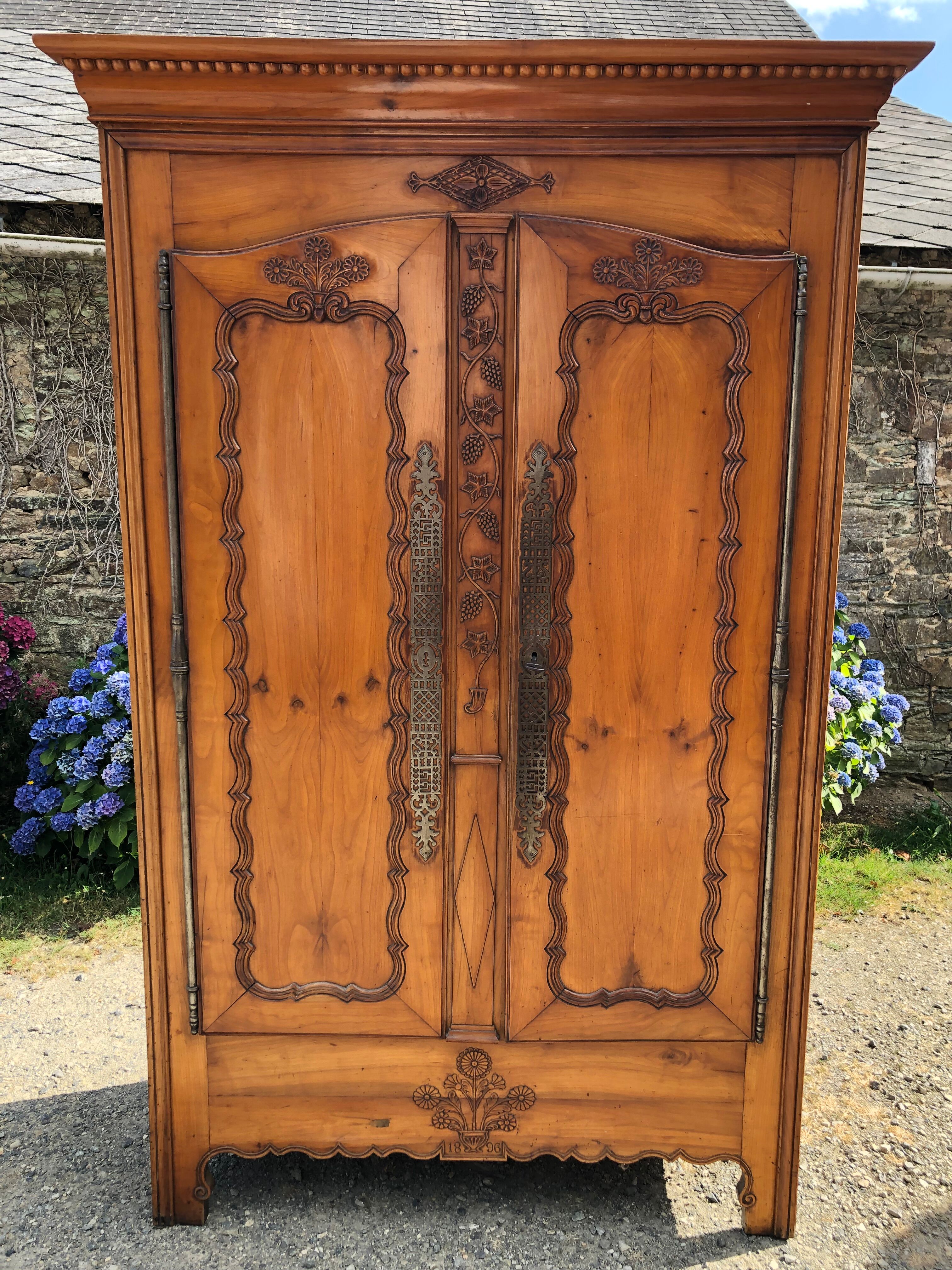 Louis XV style cherry wood cabinet late 19th century