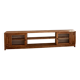 Vintage oak sideboard TV unit with sliding doors.