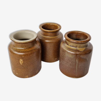 Trio of sandstone pots