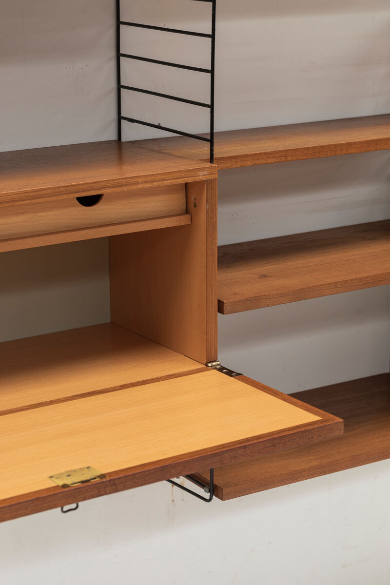 3-Piece wall unit by Nisse Strinning for String, Sweden, 1960s