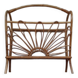 Vintage rattan magazine holder