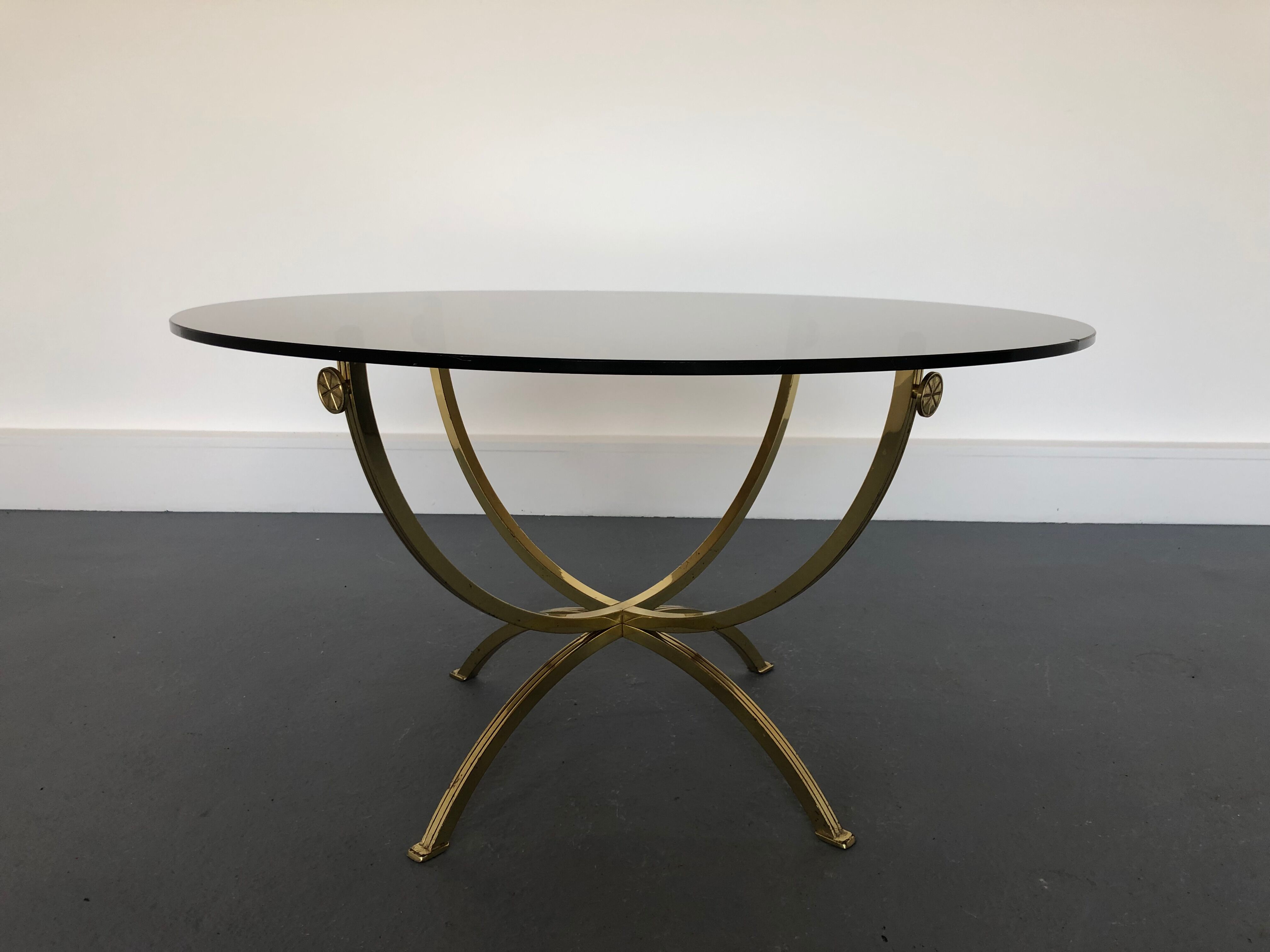 Brass and Smoked Glass Coffee Table,1970s