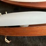 Pair Of Goffredo Reggiani Sconces Original Edition Italy 1960 - Teak And Perspex