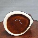 Vase soliflore pic-vert glazed brown earthenware