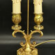 Louis XV style lamp from Lucien GAU - green lampshade with crackle effect metal.