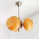 Vintage mid century modern 3-light orange glass chandelier