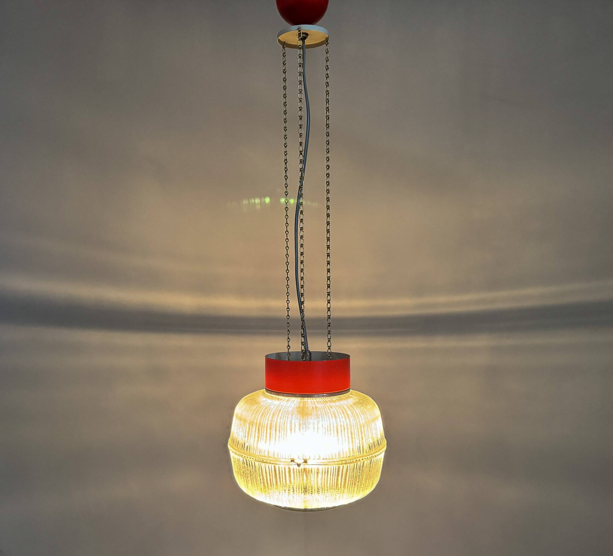 1960's Glass & Metal Pendant, Czechoslovakia