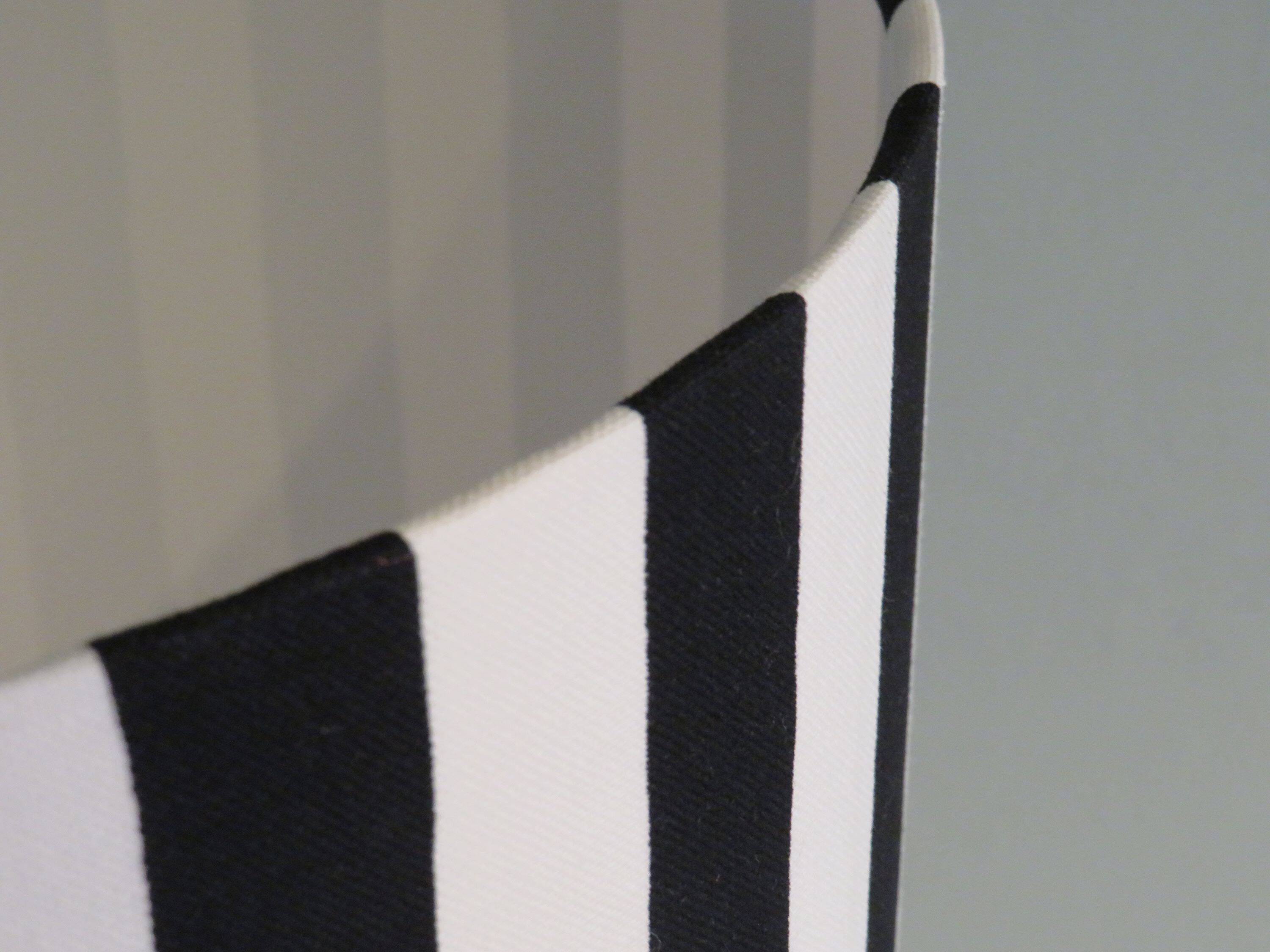 Vintage Ikea table lamp in white ceramic, Memphis style with black and white lampshade.