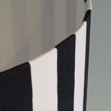 Vintage Ikea table lamp in white ceramic, Memphis style with black and white lampshade.