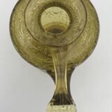 Lampe à huile en verre soufflé main bullé jaune verrerie biot