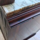 Buffet desserte Louis XVI en placage d'acajou et marqueterie de bois précie