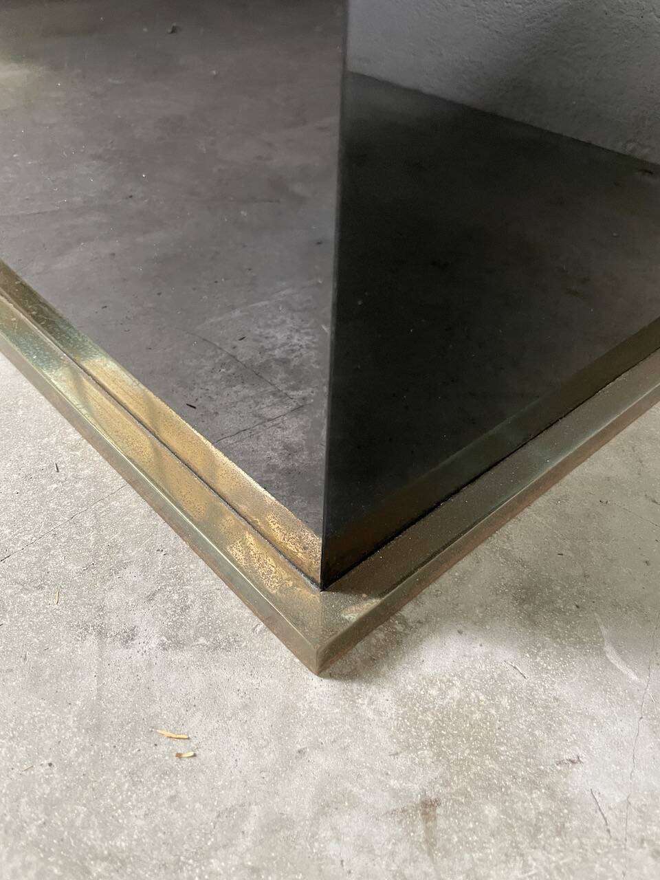 Black lacquer and brass console coffee table