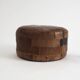 Vintage leather patchwork pouf
