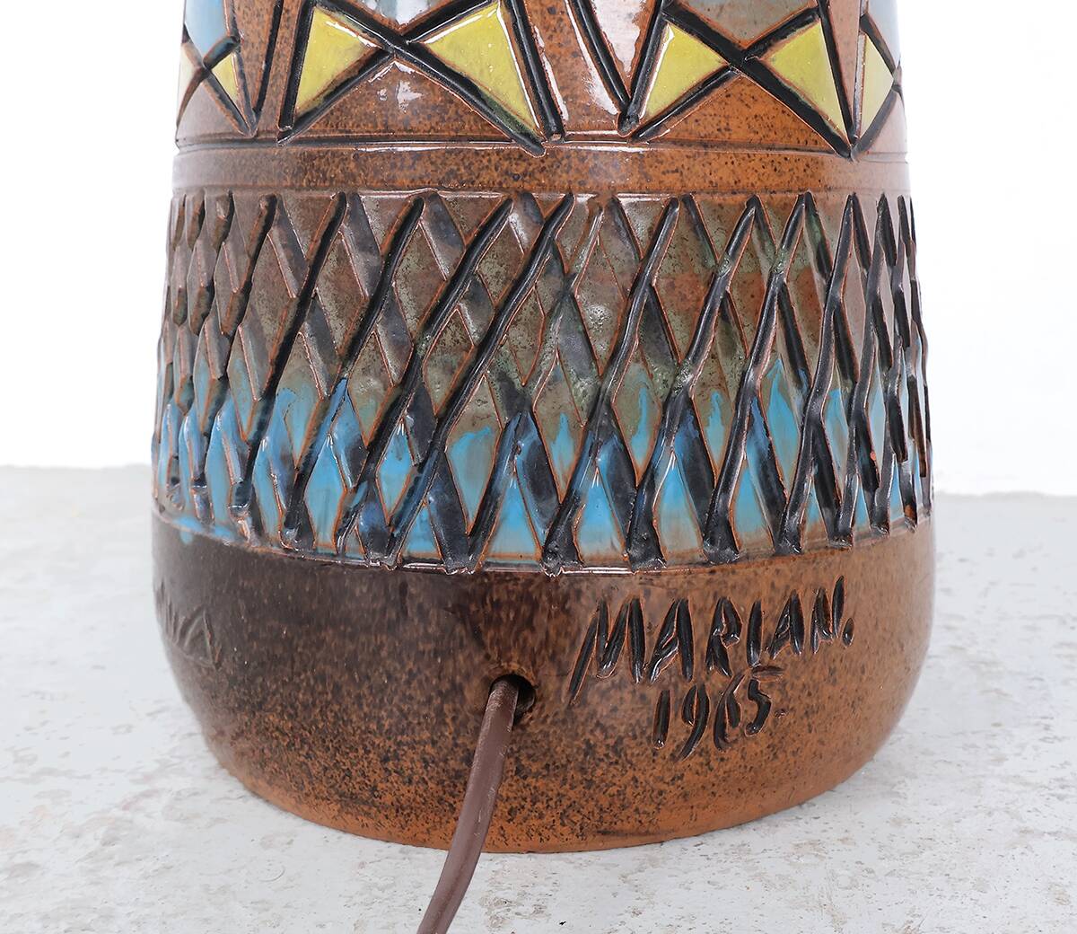 Big ceramic floor lamp by M. Zawadzki for Tilgmans Sweden