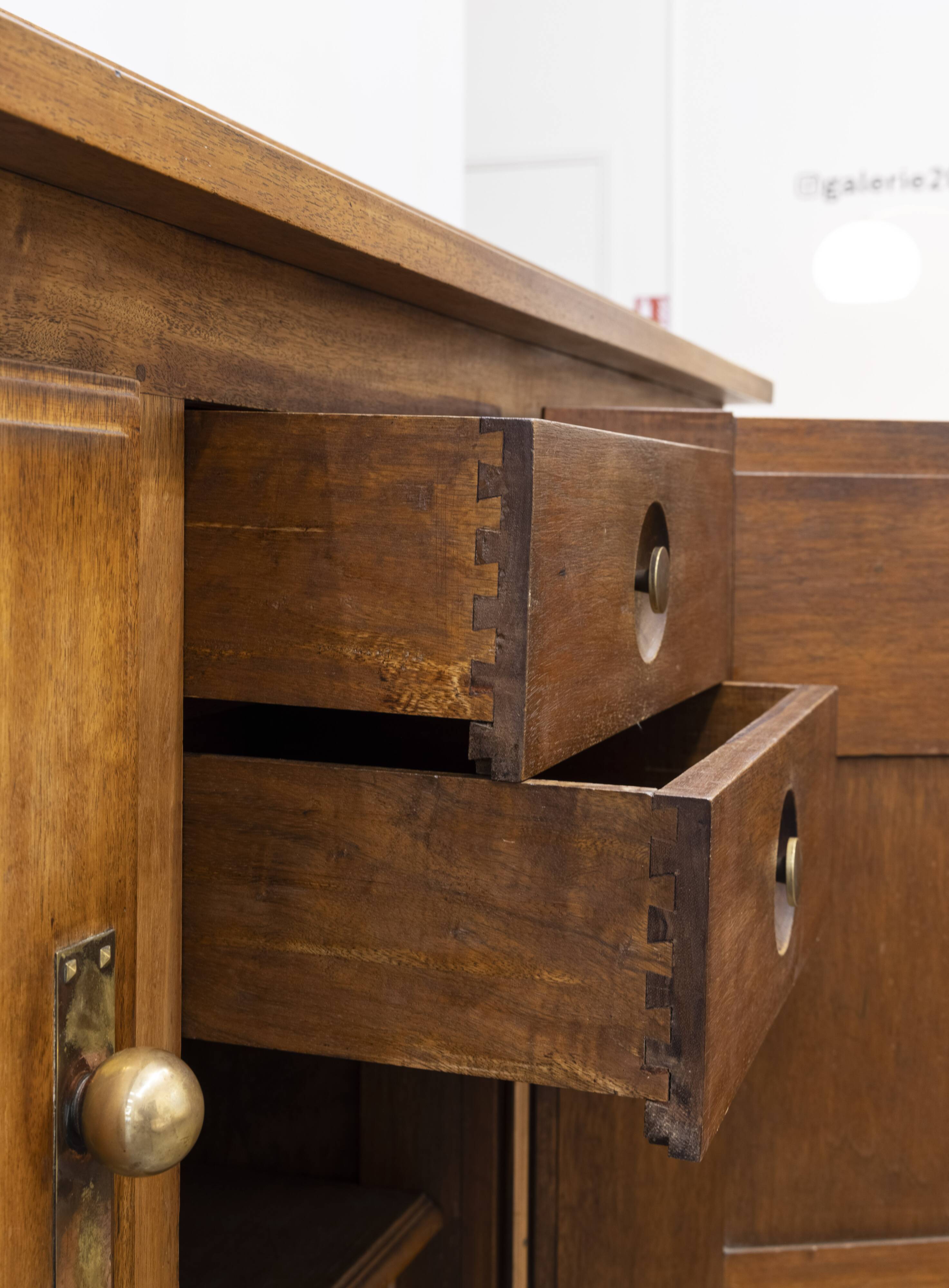 Solid oak enfilade, france 1940s