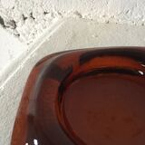 Brown glass ashtray