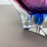 2,5 Kg Floral Glass Bowl Shell Centerpiece by Fratelli Toso Murano, Italy, 1970s