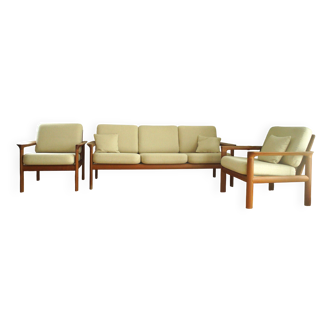 Mid-century armchair and sofa set by Sven Ellekaer for Komfort 1960s
