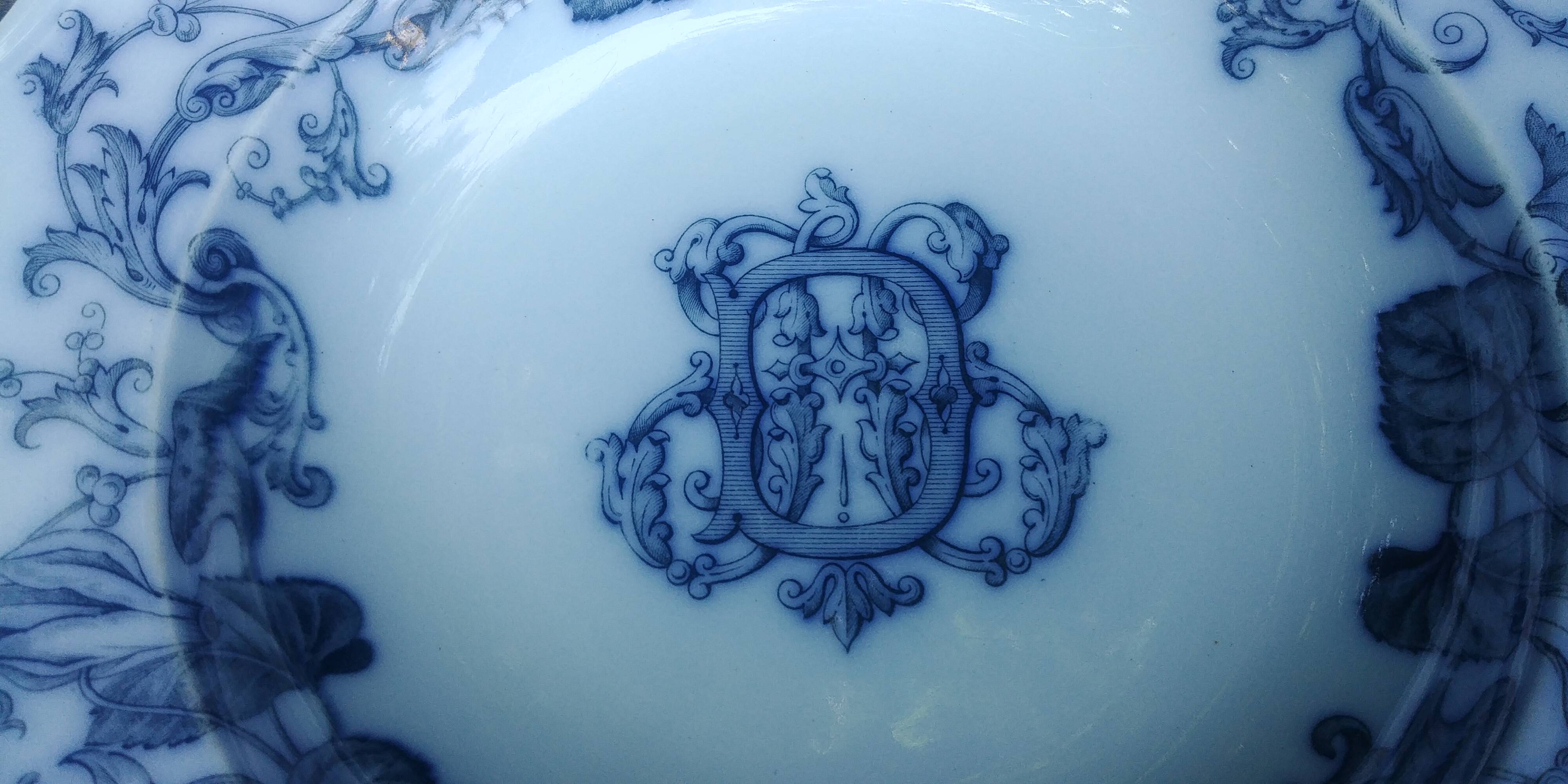 Very old BWM English porcelain plate/serving dish from Brown Westhead Moor