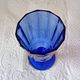 6 vintage footed glasses in cobalt blue coloured glass from Portugal