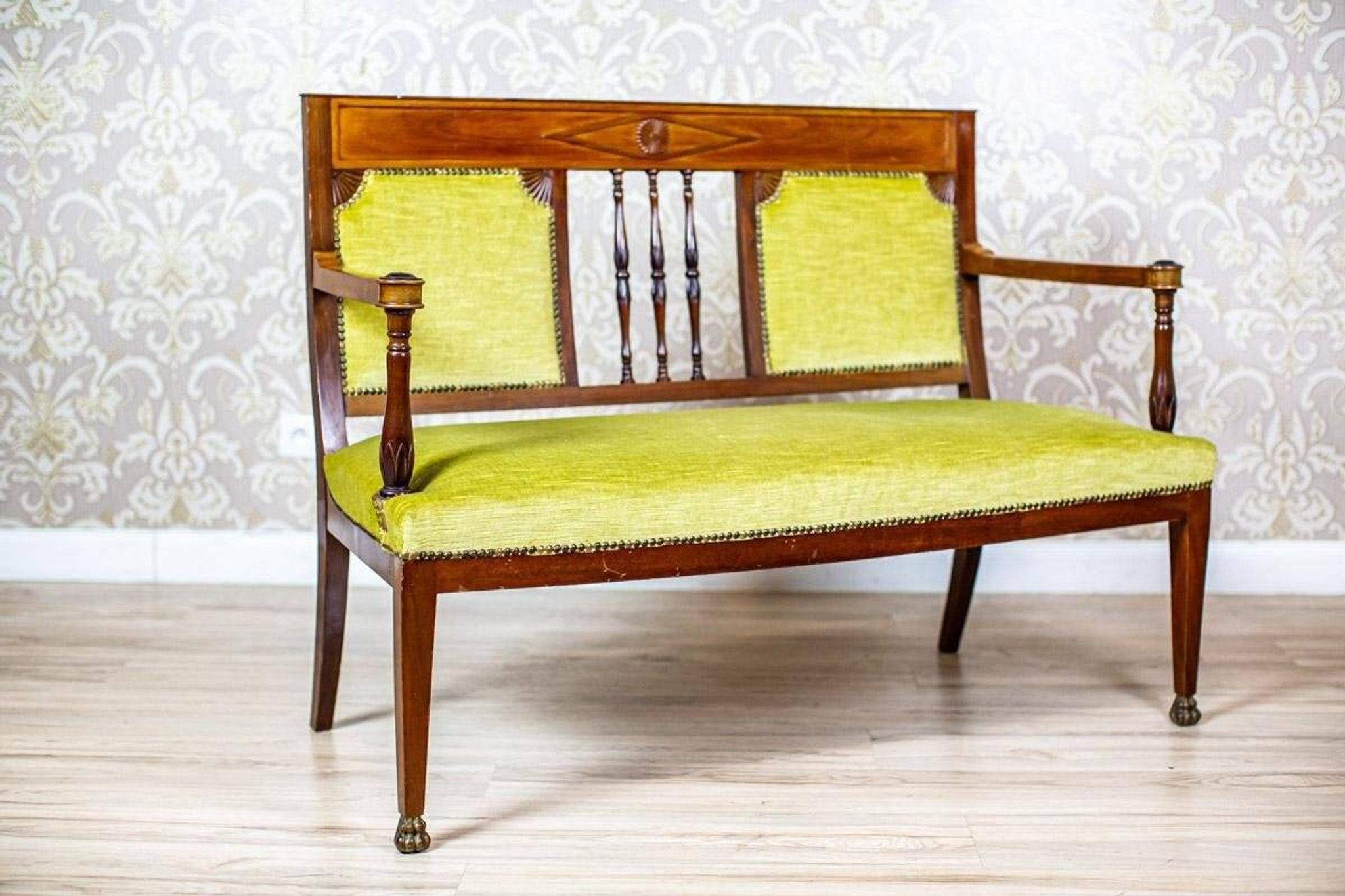 Neat Sofa with Green Velour, 1950s